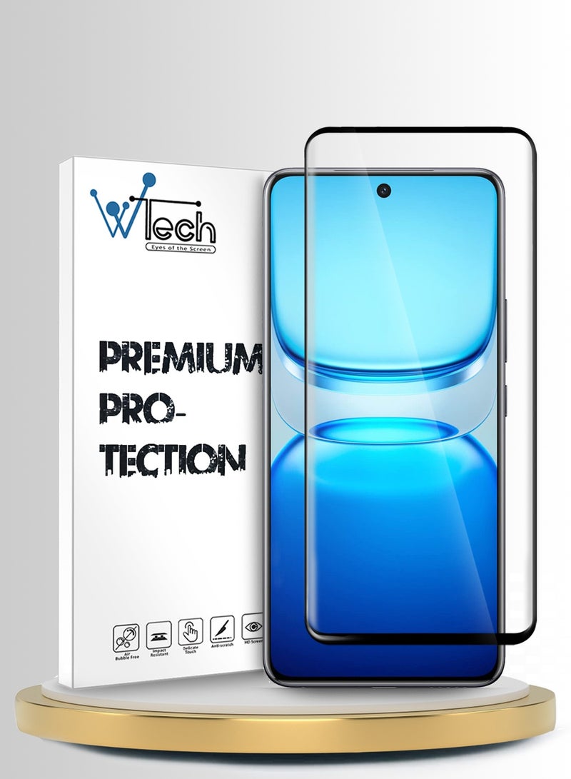 Wtech vivo iQOO Z10 / vivo iQOO Neo 10 5G 2025 Premium Edge-Pro Full Glue Full Cover Tempered Glass Screen Protector (MSGPCN) - Clear/Black - Image 1